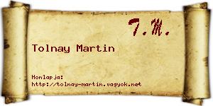 Tolnay Martin névjegykártya