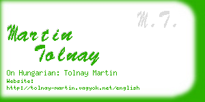 martin tolnay business card